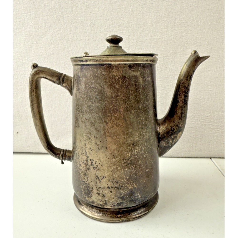 WEAR-BRITE Vintage 10 Oz Nickel Silver Teapot / Coffee Server – Needs Polishing
